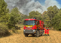 La UME está colaborando, desde la madrugada del 24 de julio, en la extinción del incendio forestal declarado en Santa Coloma de Queralt (Tarragona)