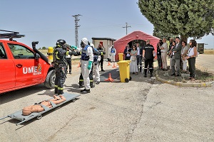 Demostración del Grupo de Intervención en Emergencias Tecnológicas y Medioambientales (GIETMA) en el Polígono de Catástrofes ‘General Muro’