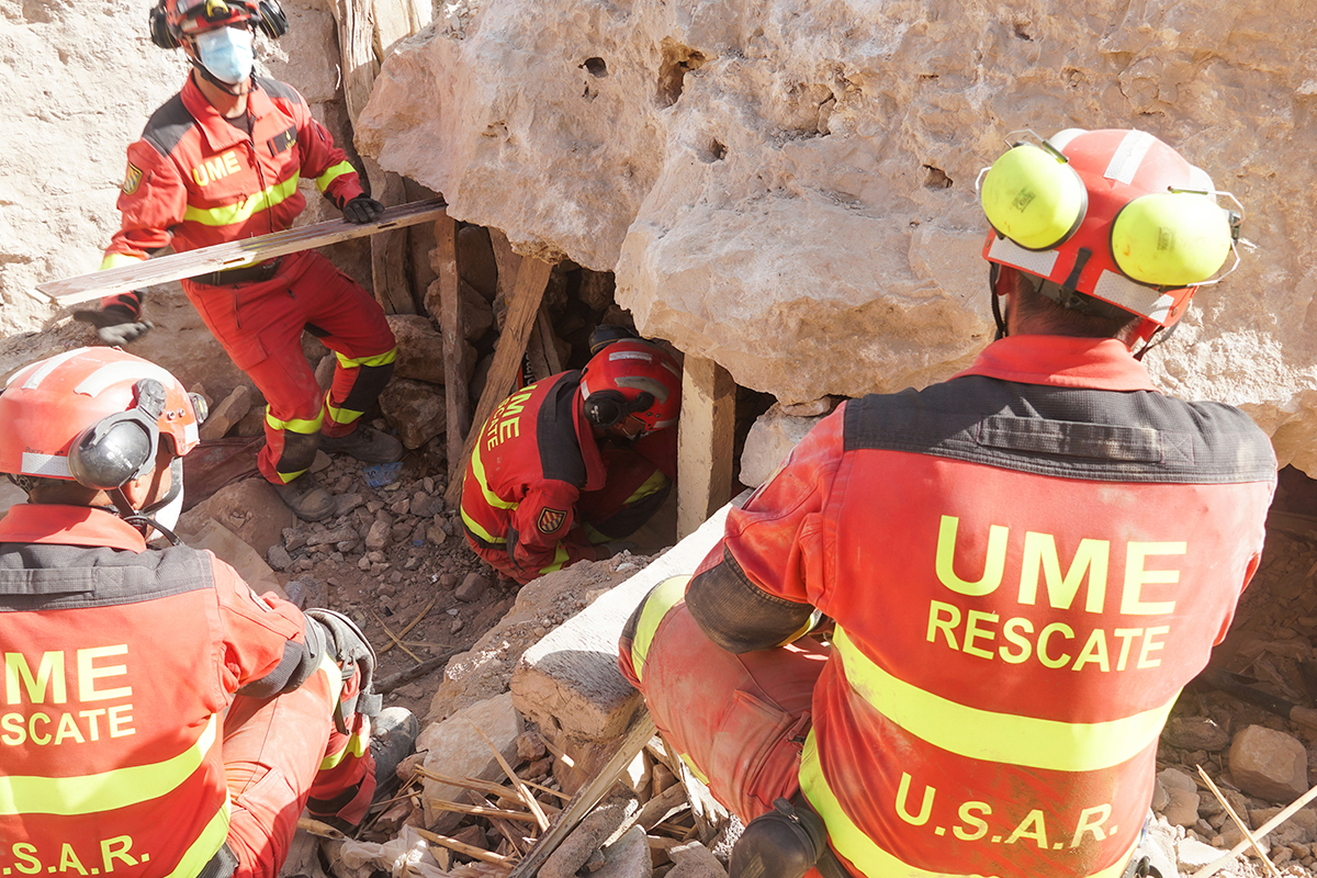 La UME interviene en el terremoto de Marruecos