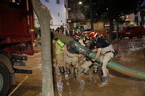 Para las labores de achique se han empleado medios específicos de bombeo