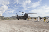 La colaboración de los helicópteros de las FAMET del Ejercito de Tierra fundamental para el rápido despliegue