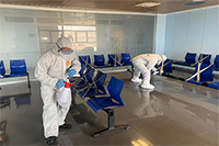 Desinfección zonas comunes en el hospital General de Fuerteventura