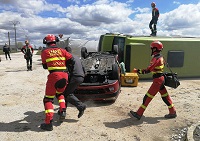 En los escenarios se ha puesto en práctica el rescate de personas en el interior de vehículos