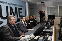 Durante su visita en la UME, el director de la DGPCyE pudo conocer el funcionamiento del Centro de Operaciones Conjunto