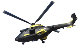 Helicóptero Super Puma (HU-21) y Cougar (HU-27). Total: 4.