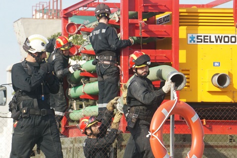 El EMBAL (Equipo Medio de Bombeo de Aguas y Lodos) fue protagonista en uno de los ejercicios de inundaciones