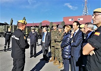 Visita de las autoriades civiles y militares al ejercicio