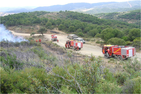 El II Batall&oacute;n se adiestra en una emergencia ocasionada por un gran incendio forestal