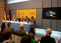 Durante la presentación de las actividades que Defensa está desarrollando en el ámbito de las personas con discapacidad, en situaciones de emergencia, desastre o catástrofe, se emitió el video del simulacro de la UME en la sede de la Fundación Once en Sevilla