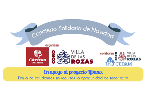 Cartel del Concierto de Navidad organizado por C&aacute;ritas Castrense para prsentar su "Proyecto L&iacute;bano"