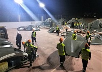 El montaje fue llevado a cabo por 89 efectivos del Grupo de Apoyo en Emergencias del RAIEM