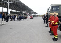 El grupo se dirigió a las instalaciones del BIEM I para asistir a una exposición estática de diverso material técnico