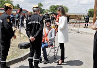 Durante el simulacro se ha llevado a cabo el rescate de personas con discapacidad