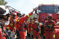 En total más de 500 efectivos de la UME entre militares de los Batallones de Sevilla,León y Madrid Regimiento de apoyo en intervención en emergencias y Cuartel General