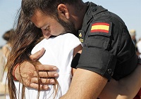 Los momentos más emoptivos se dieron en el reencuentro de los militares de la UME con sus familiares