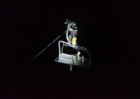 Ejercicio nocturno de rescate de telesilla en Ampriu.