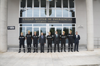 Foto de familia tras la firma de convenio entre la UME y FESEI