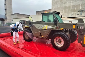 Estación de escontaminación de material y vehículos