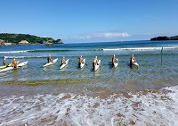 En la Playa de Ris, se realizaron, entre otras las pruebas de rescate con tabla de salvamento y carrera con sky