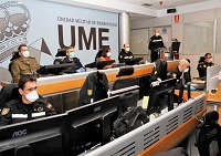 La ministra de Defensa Margarita Robles presidió la video conferencia desde el Centro de Operaciones Conjunto