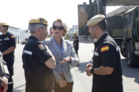La ministra Kodheli se ha mostrado muy interesada en la capacidades que las unidades militares pueden aportar en una emergencia