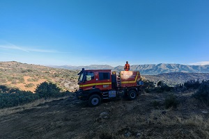 En el incedio forestal de NAvaluenga participaron militares del Primer y Quinto Batallón de Intervención