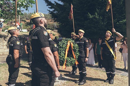 Miembros del Primer Batall&oacute;n de Intervenci&oacute;n en Emergencias (BIEM I) han acudido este jueves al homenaje dedicado al cabo mayor Alberto Guisado Majano