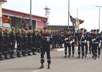 Momento en el que la unidad francesa participa en el desfile