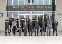 Como parte del convenio Red Eléctrica aportará a la UME los medios necesarios para la realización de simulacros conjuntos de actuación y para facilitar la adecuada preparación. Foto de familia