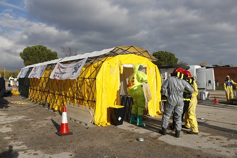 La Base A&eacute;rea de Torrj&oacute;n ha sido el escenario del simulacro ante una emergencia de naturaleza biol&oacute;gica