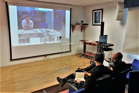 Video conferencia de la misi&oacute;n con el Jefe de los equipos EUCP en Bruselas