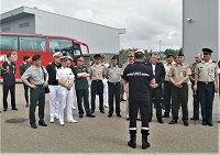 Durante la visita a la UME han conocido las capacidades del Grupo de Intervención en Emergencias Tecnológicas y Medioambientales de la UME (GIETMA)