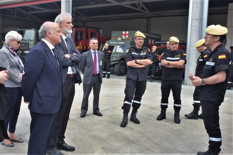 La UME ha recibido la visita del presidente del Observatorio de Cat&aacute;strofes de la Fundaci&oacute;n AON Espa&ntilde;a, Pedro Tomey, y del Rector de la Universidad Pontificia de Comillas, Julio L. Mart&iacute;nez Mart&iacute;nez