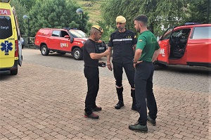 El Jefe del BIEM V recibe novedades de los componentes del equipo de búsqueda y rescate