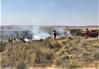 Lliquidación de puntos calientes sobre línea de defensa junto con medios terrestres y aéreos del Plan INFOCAM en Toledo