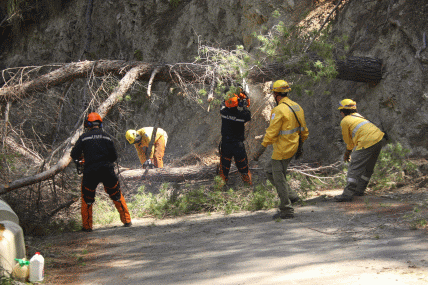 Apoyo en trabajos de apertura de vías de comunicación