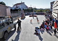 El equipo cinológico del BIEM IV ofreció una demostración de Búsqueda y Rescate con su perros especializados