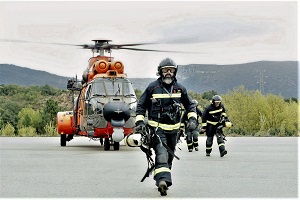 Los medios del BHELEME, especialmente equipados y protegidos, colaboraron con vuelos de reconocimiento y mediciones de supuestas partículas en suspensión sobre la central nuclear