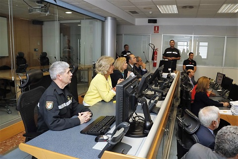 Visita al J.O.C. (Centro de Operaciones Conjunto) Sala Operativa, desde dónde se dirigen, en tiempo real, las intervenciones en las que participa algún Batallón de la UME