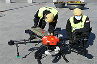 Drones del Batallon de Transmisiones realizando desinfección