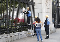 En el ejercicio han participado seis restauradores de ambas instituciones y del Instituto del Patrimonio Cultural de España junto a una sección del GIETMA