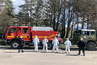 Trabajos de desinfeccion en la residencia de tercera edad Biescas