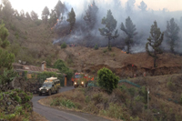 El despliegue de la UME comenzó en la tarde del miércoles con el despliegue progresivo de 101 efectivos de la UIEN Canarias