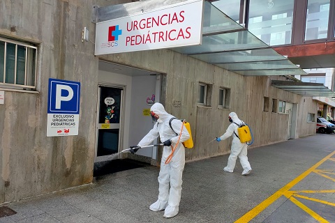 Desinfecci&oacute;n en el Hospital Universitario "Marqu&eacute;s de Valdecilla"
