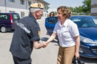 Recibidos por el general jefe de la UME,la visita ha comenzado con una presentación en la Sala Histórica del Cuartel General