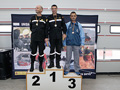 Podio con los primeros clasificados, en la categoría de veteranos.