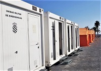 Las instalaciones incluyen contenedores de ablución con WC y duchas