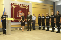 El acto se inició con la intervención del general Alcañiz, jefe de la UME, en la que ha detallado la labor realizada por los miembros de los batallones de intervención de emergencias I y V, con apoyo de aviones apagafuegos Canadair del 43 Grupo del Ejército del Aire.