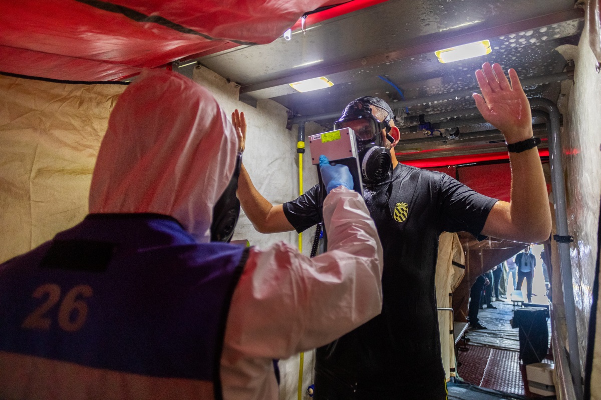 Prácticas de descontaminación de personal