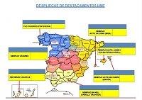 Los efectivos de la UME, procedentes de los cinco batallones, están articulados en 33 secciones de intervención